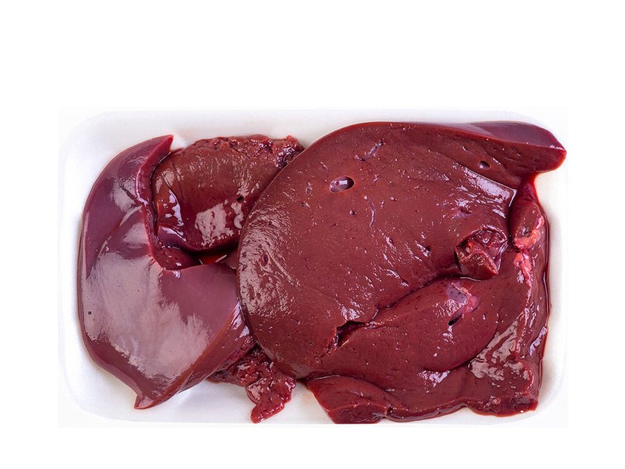 Beef liver prepared for a baby