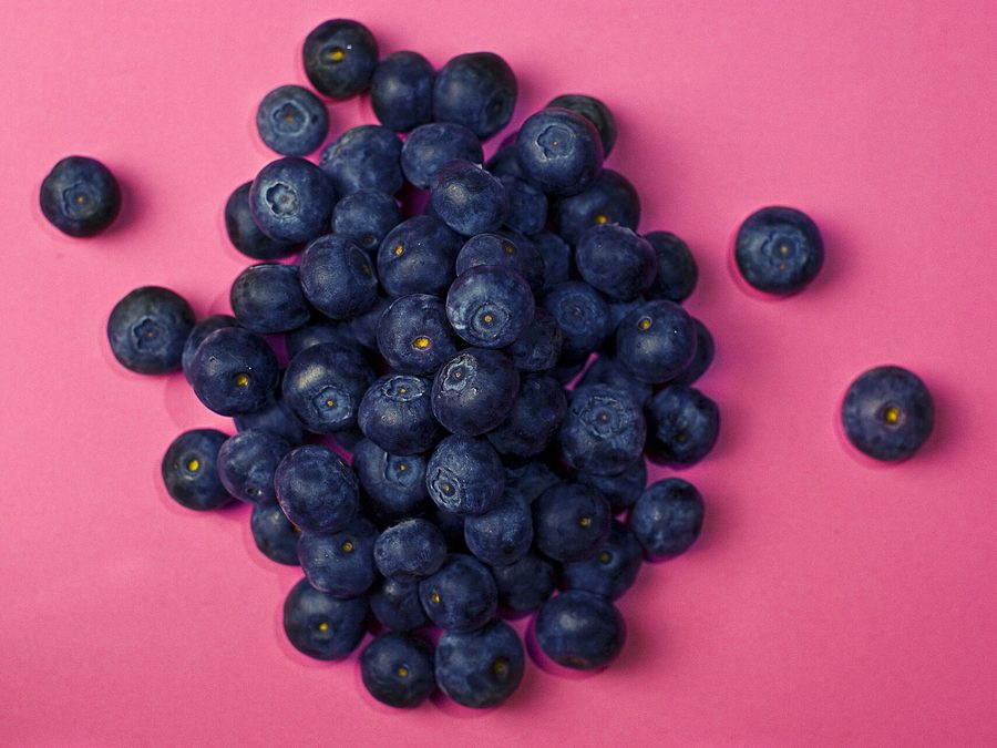 Blueberries prepared for a baby