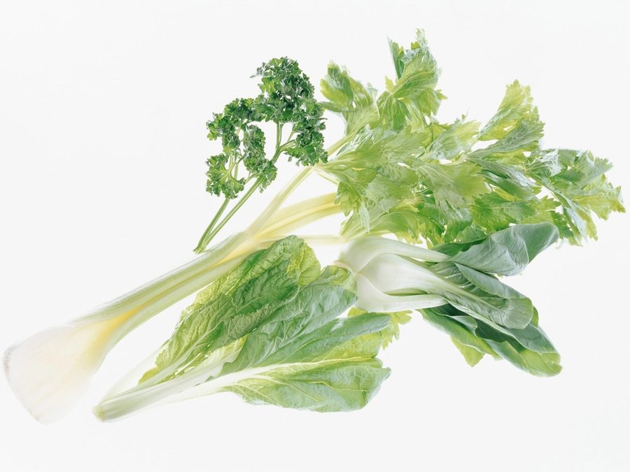 Bok choy prepared for a baby