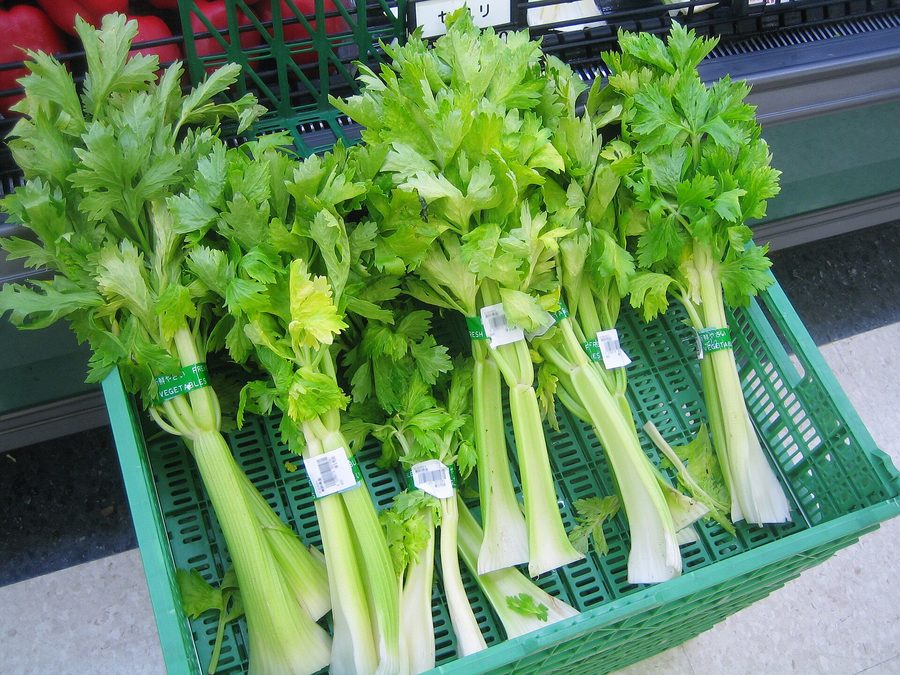 Celery prepared for a baby