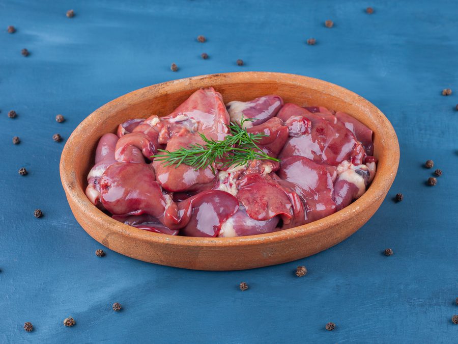 Chicken liver prepared for a baby