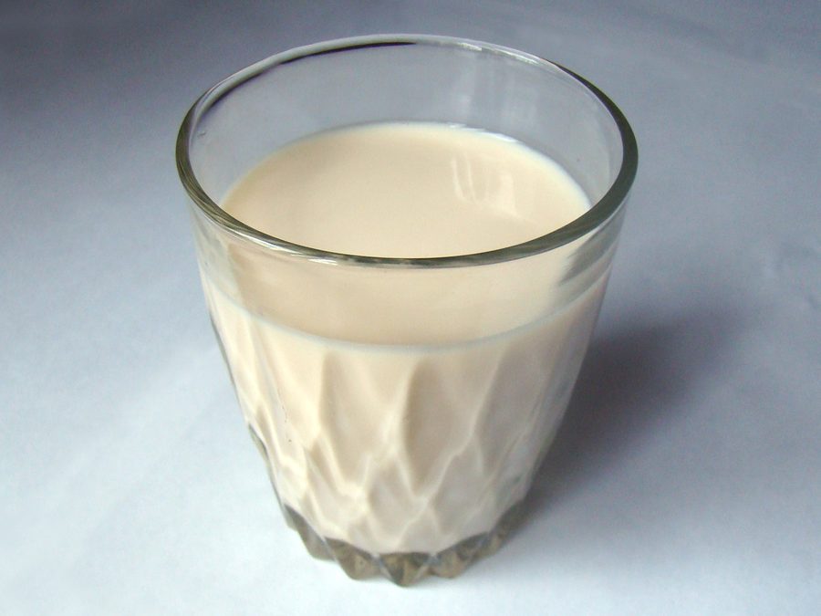 Cow's milk as a drink prepared for a baby