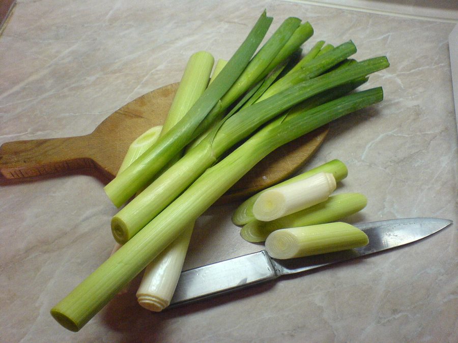 Leek prepared for a baby