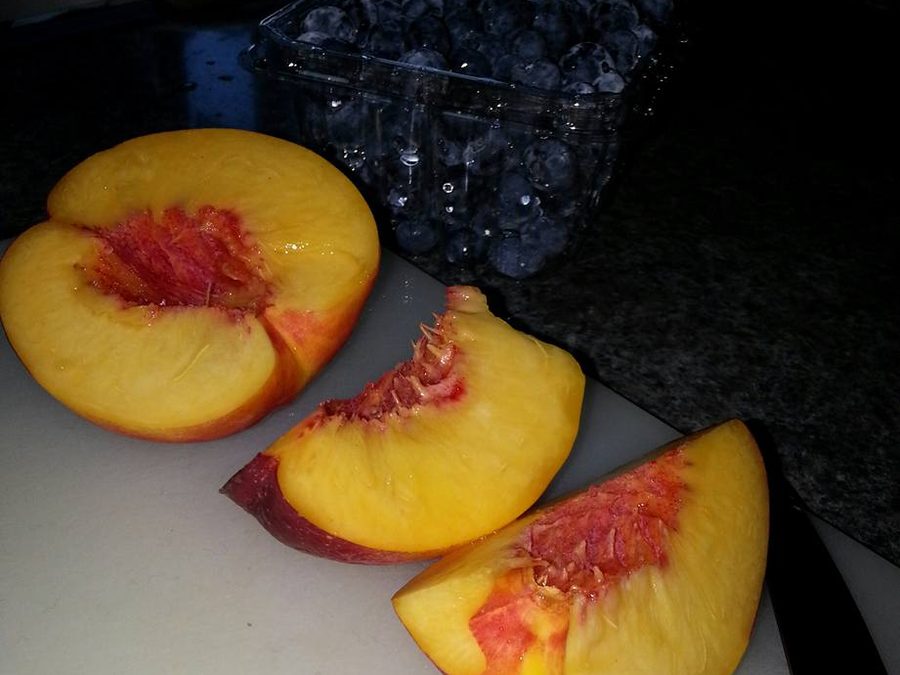 Nectarine prepared for a baby