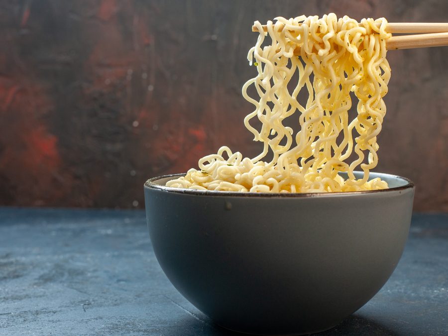 Rice noodles prepared for a baby