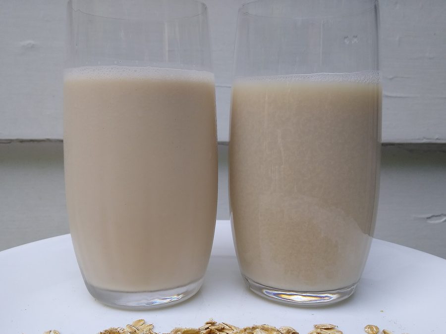 Oat milk prepared for a baby