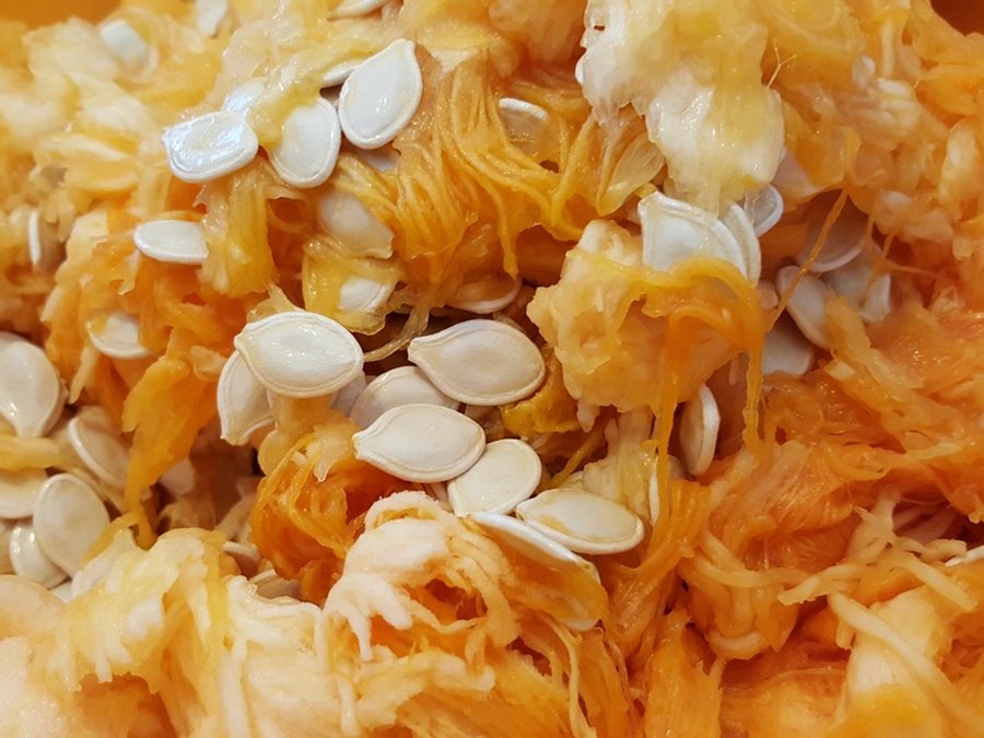Pumpkin seeds prepared for a baby