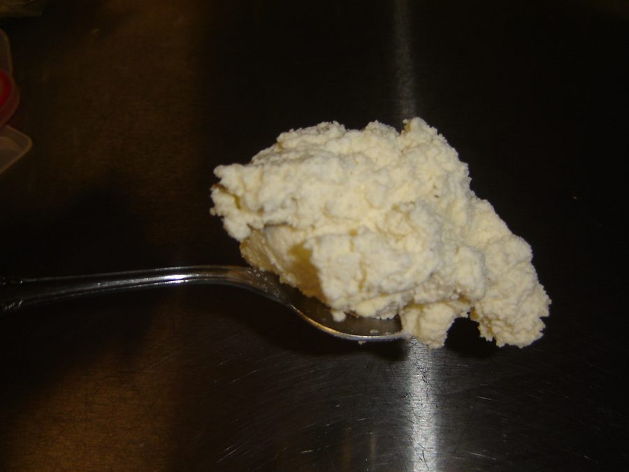 Ricotta prepared for a baby