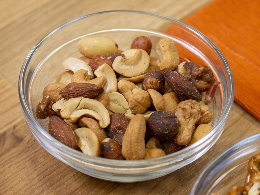 Whole nuts prepared for a baby